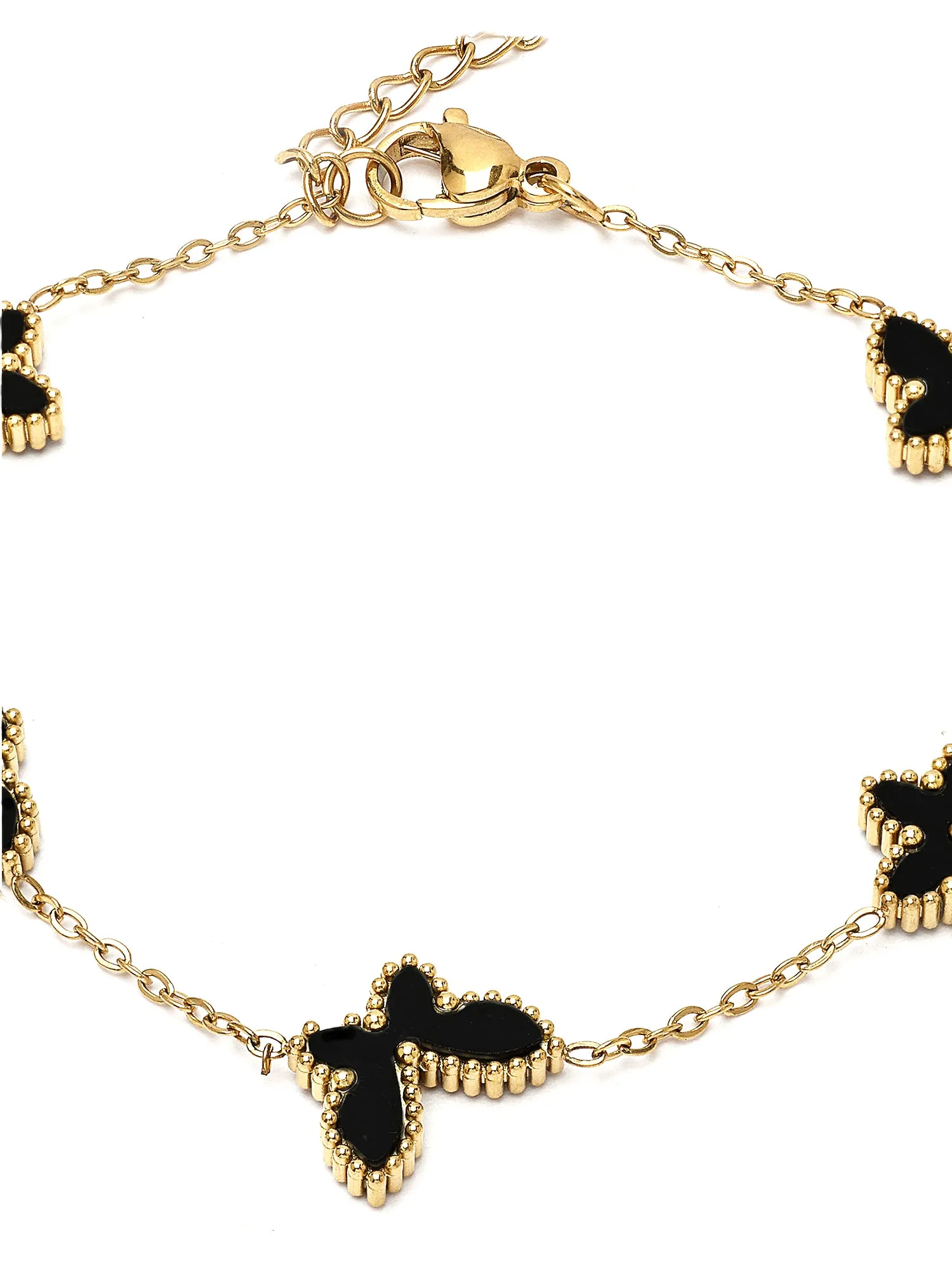 Bohey by KARATCART Gold Plated Buttefly Charm Chain Bracelet for Women