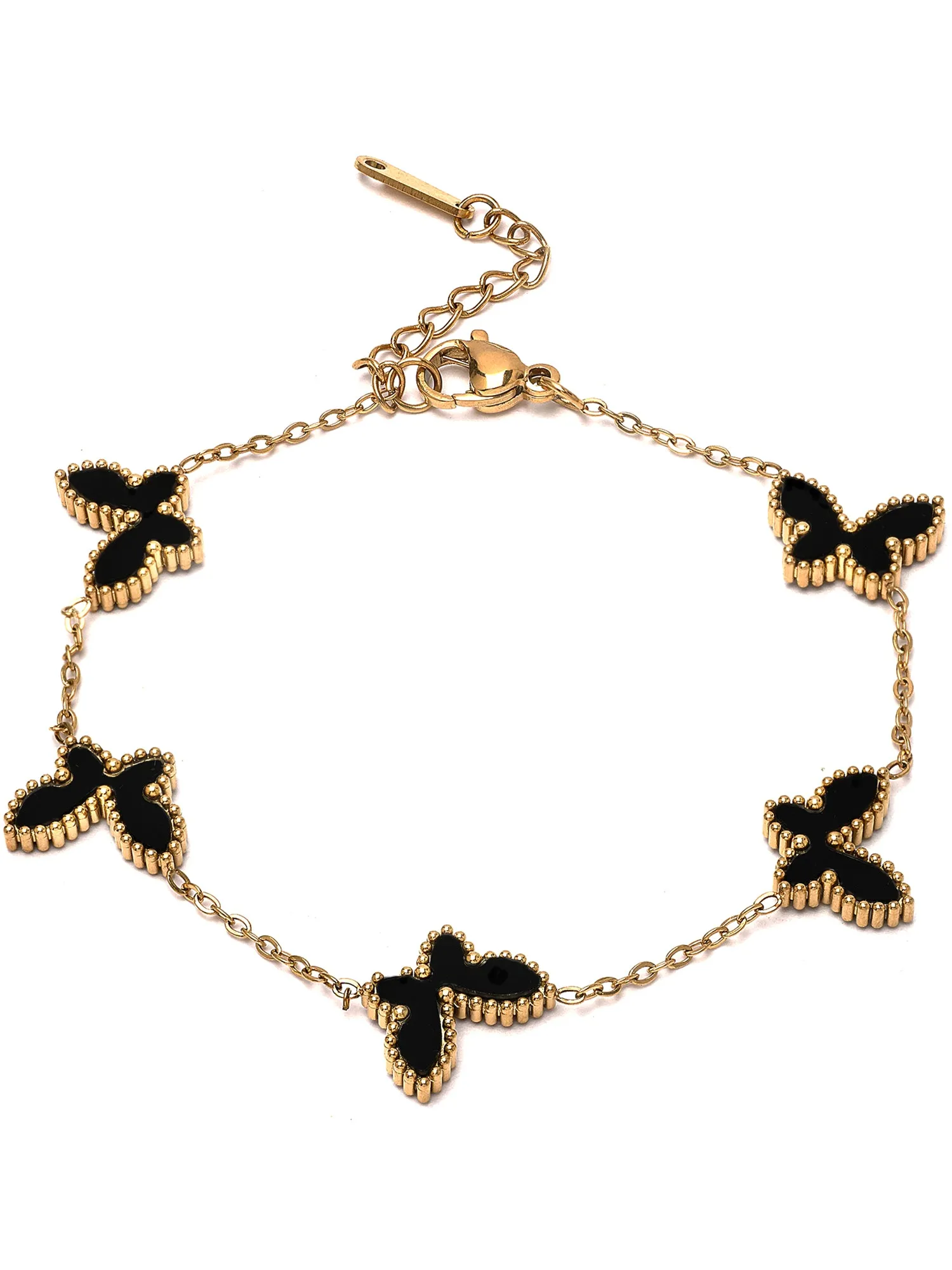 Bohey by KARATCART Gold Plated Buttefly Charm Chain Bracelet for Women