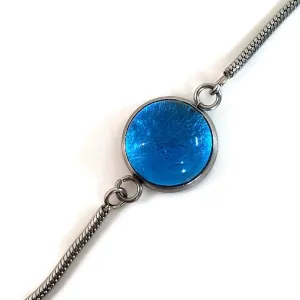 Bracelet ajustable turquoise transparent