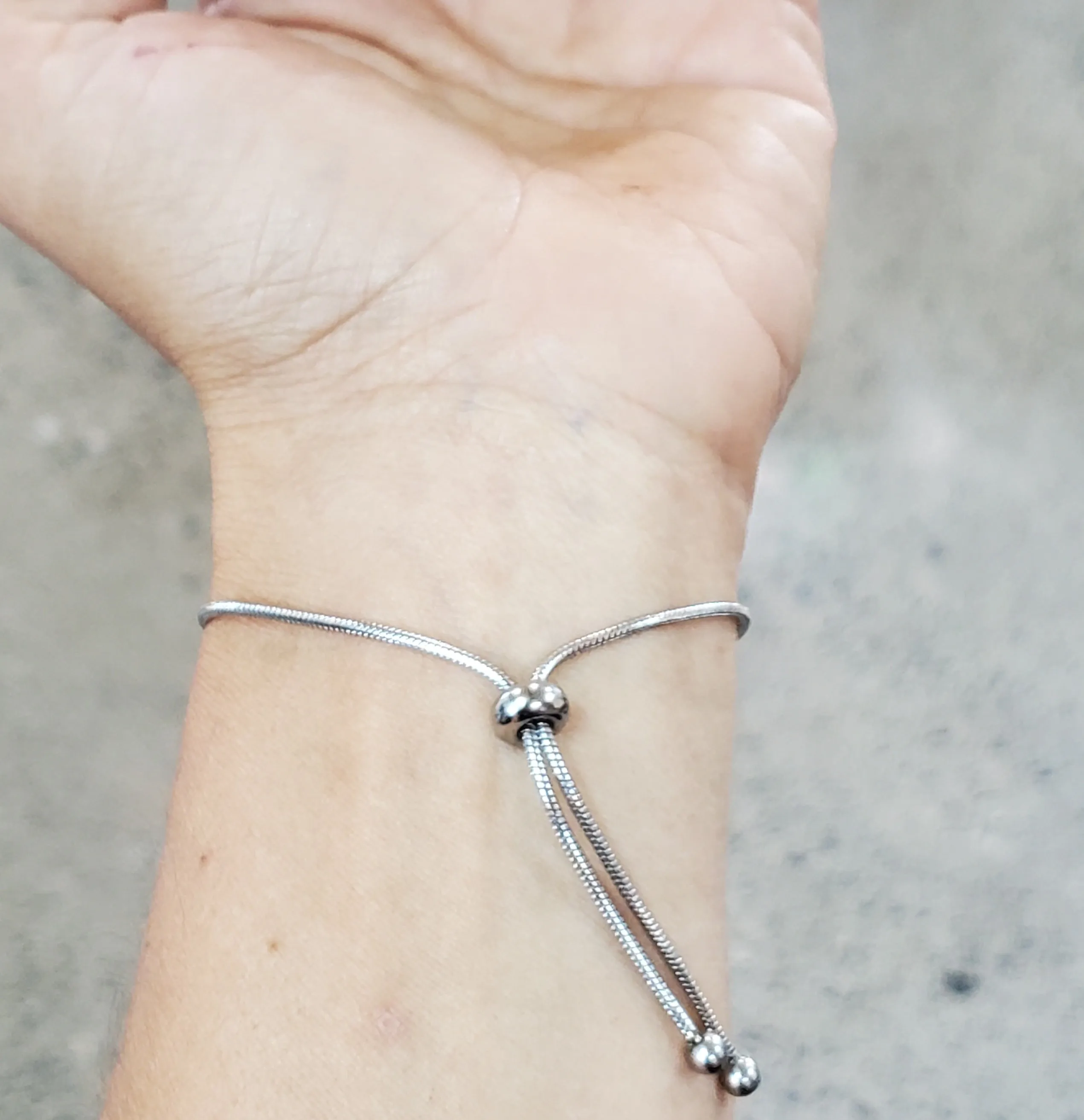 Bracelet ajustable turquoise transparent