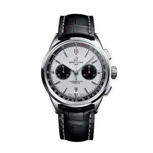 Breitling Premier B01 Chronograph Watch, 42mm White Dial, AB0118221G1P1