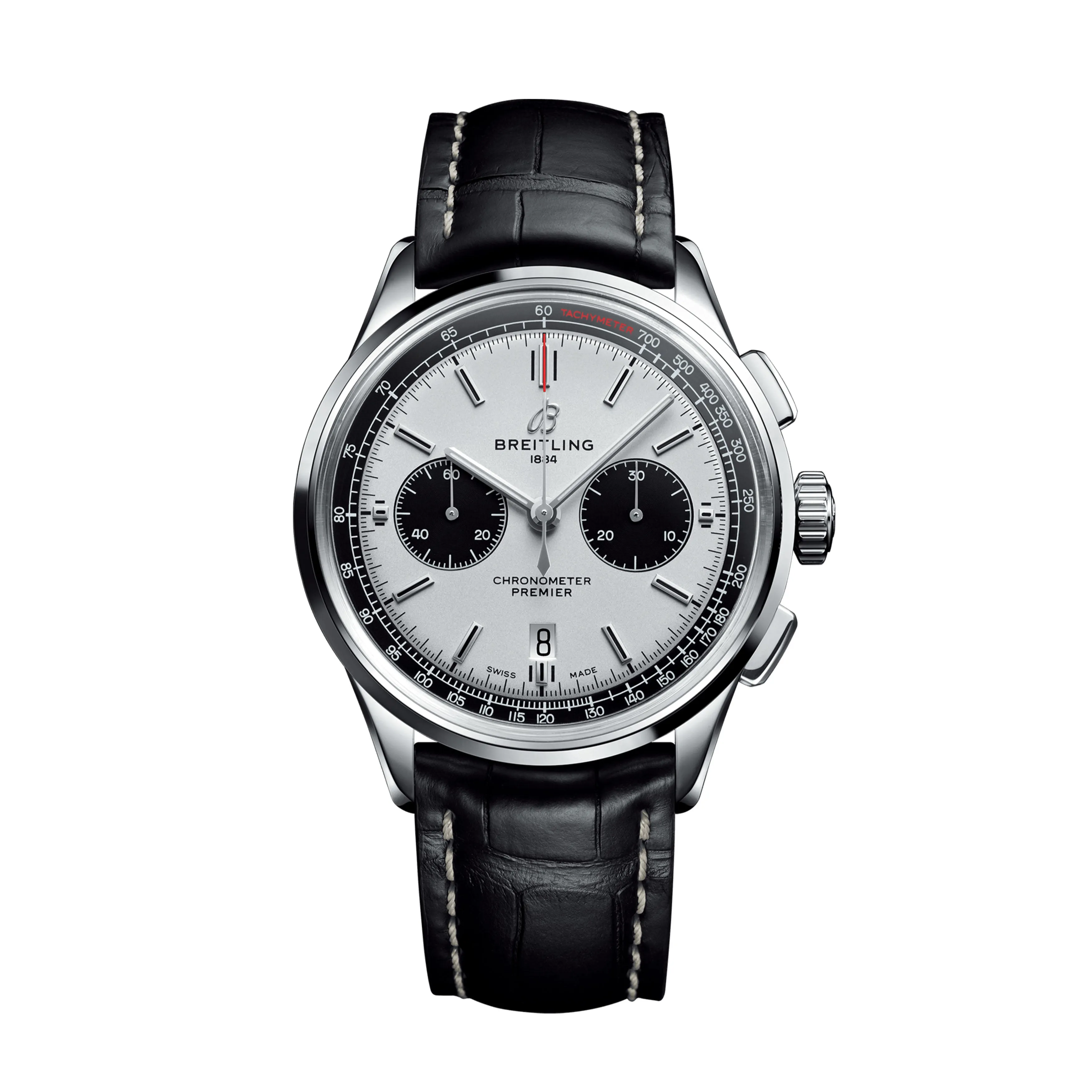Breitling Premier B01 Chronograph Watch, 42mm White Dial, AB0118221G1P1