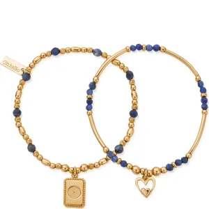 ChloBo Celebrate Sodalite Bracelet Set - Gold