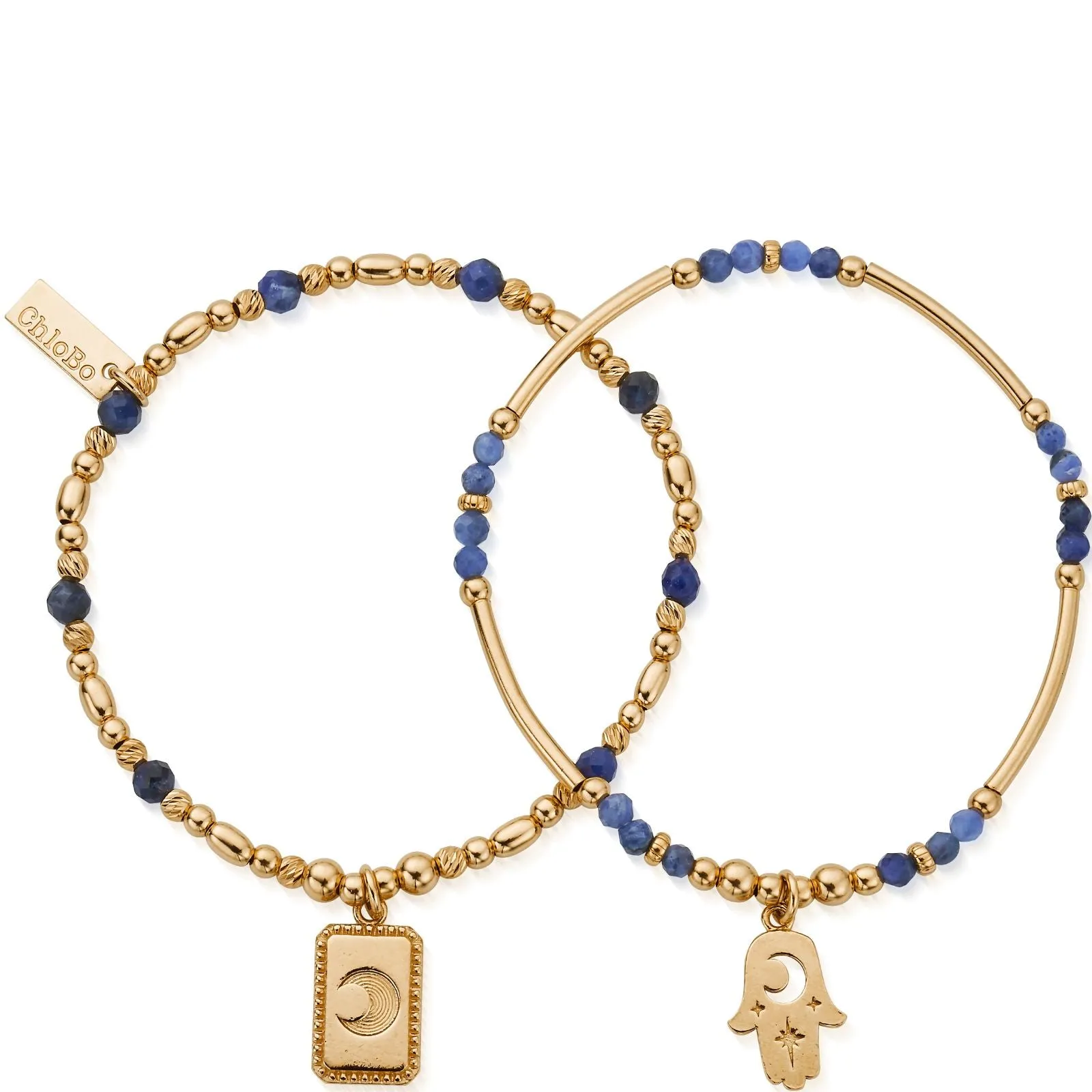 ChloBo Manifest Sodalite Bracelet Set - Gold