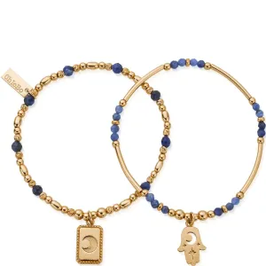 ChloBo Manifest Sodalite Bracelet Set - Gold