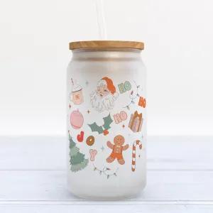 Christmas Frosted Glass Can Tumbler