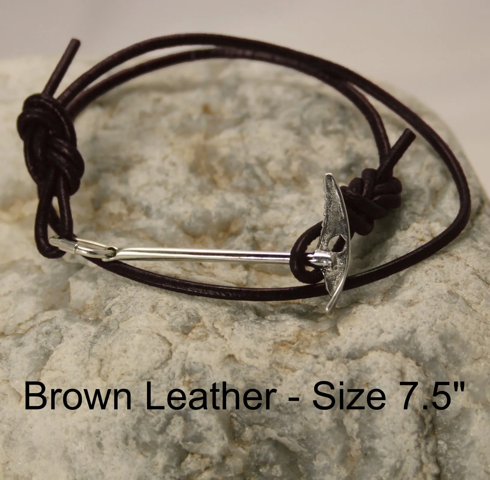 Climbers Ice Axe Bracelet - Sterling & Leather