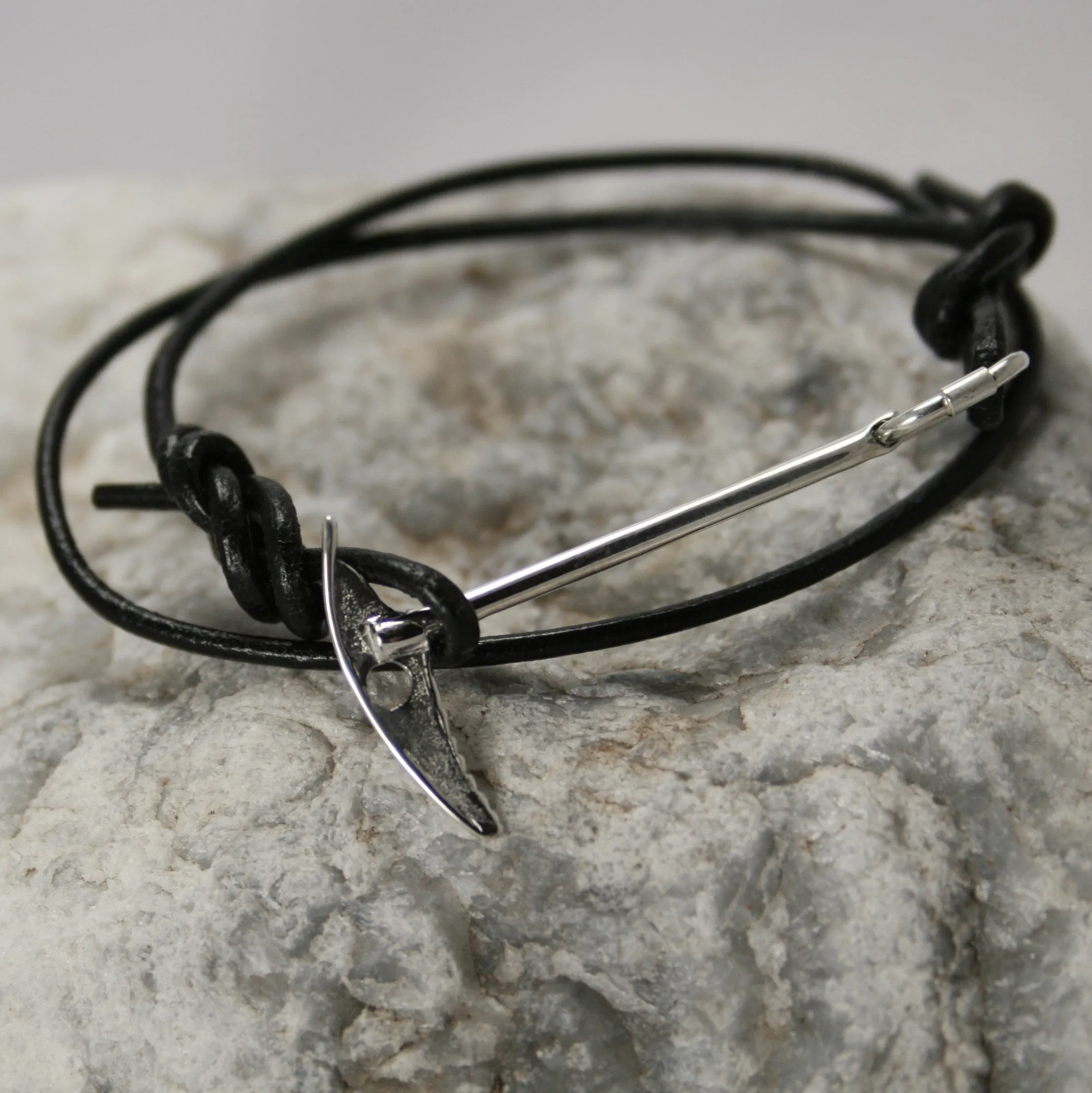 Climbers Ice Axe Bracelet - Sterling & Leather