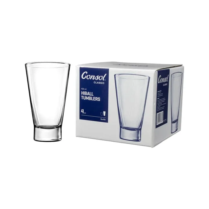 Consol 400ml Seville Hiball Tumbler Set of 4