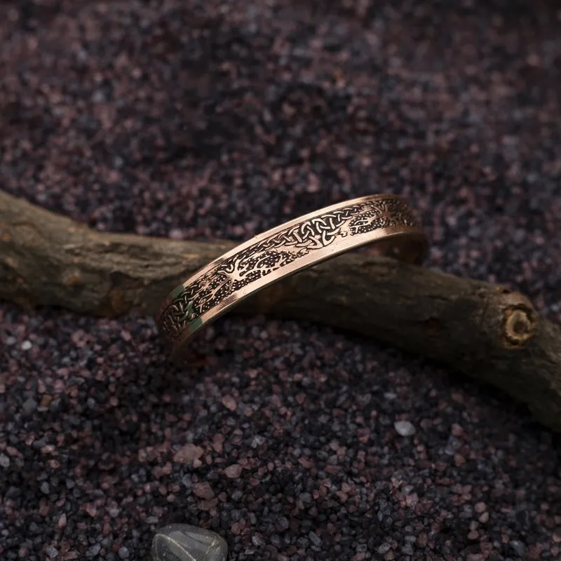 Copper Bracelet for Men and Women 99.9% Pure Copper Fashion Bangle 6.8" Adjustable Size Healthy Bracelet