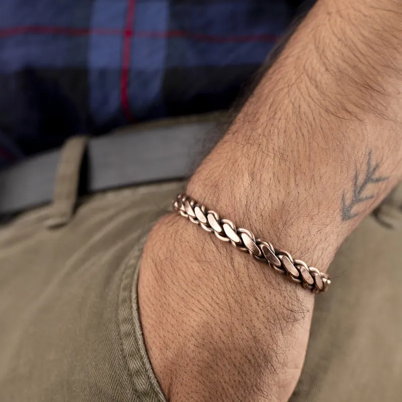 Copper Bracelet for Men and Women 99.9% Pure Copper Fashion Bangle 6.8" Adjustable Size Healthy Bracelet