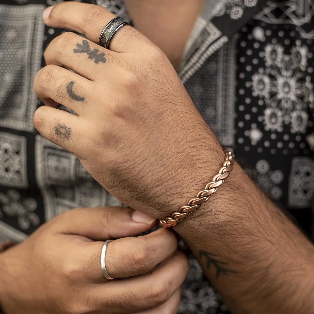 Copper Bracelet for Men and Women 99.9% Pure Copper Fashion Bangle 6.8" Adjustable Size Healthy Bracelet