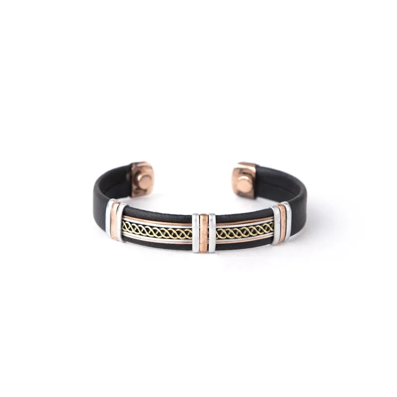 Copper Bracelet for Men and Women 99.9% Pure Copper Fashion Bangle 6.8" Adjustable Size Healthy Bracelet