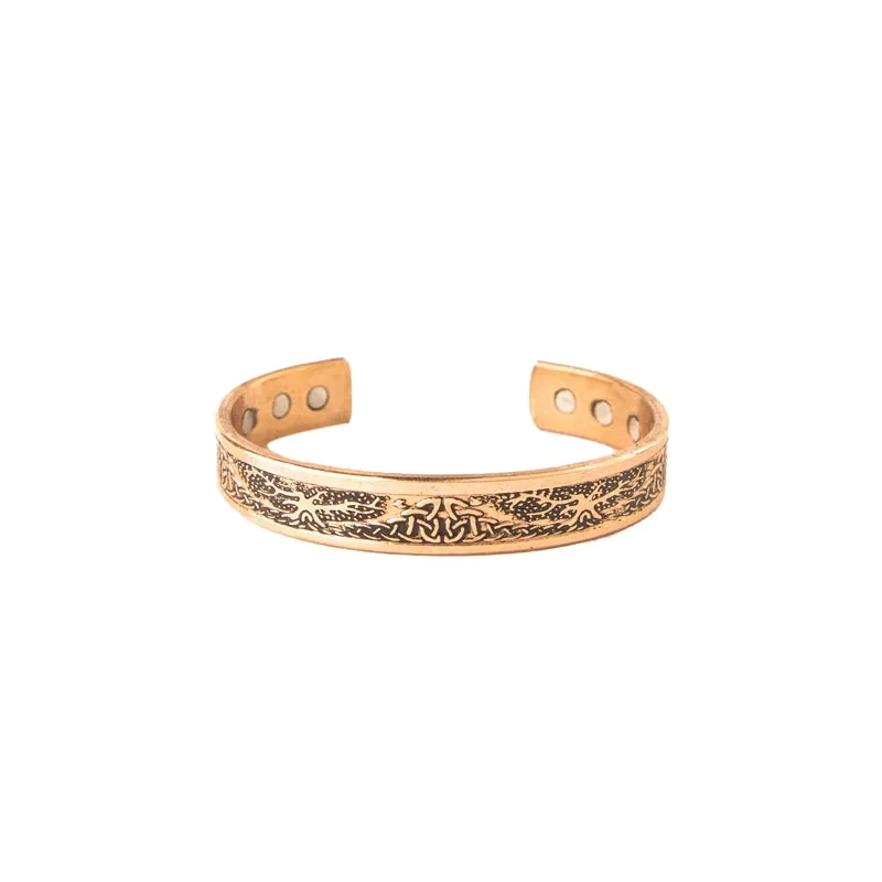 Copper Bracelet for Men and Women 99.9% Pure Copper Fashion Bangle 6.8" Adjustable Size Healthy Bracelet