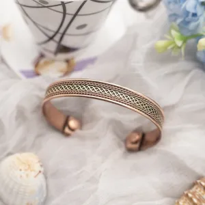 Copper Bracelet for Men and Women 99.9% Pure Copper Fashion Bangle 6.8" Adjustable Size Healthy Bracelet