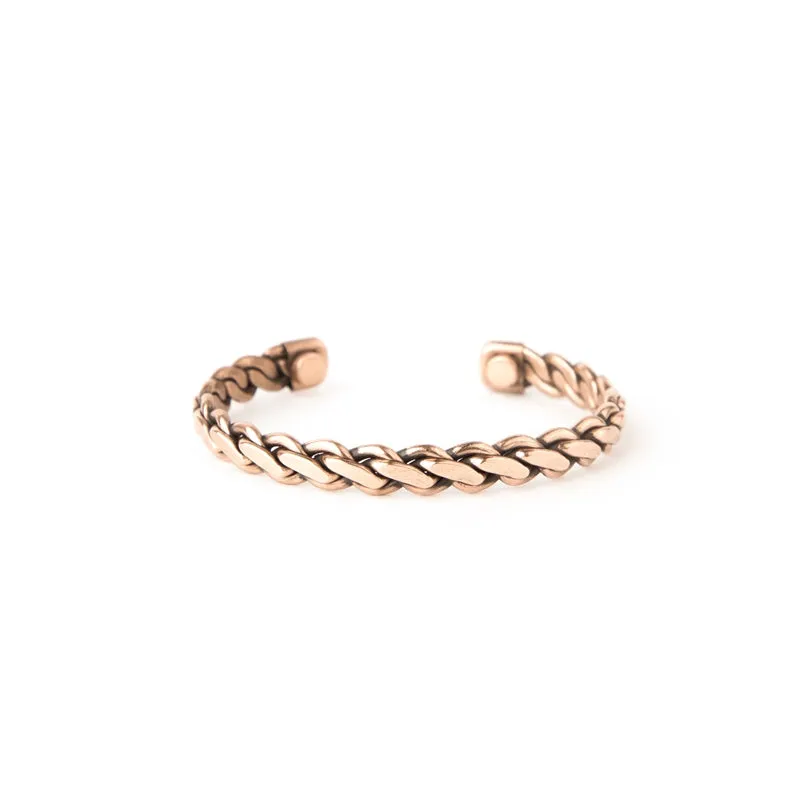 Copper Bracelet for Men and Women 99.9% Pure Copper Fashion Bangle 6.8" Adjustable Size Healthy Bracelet