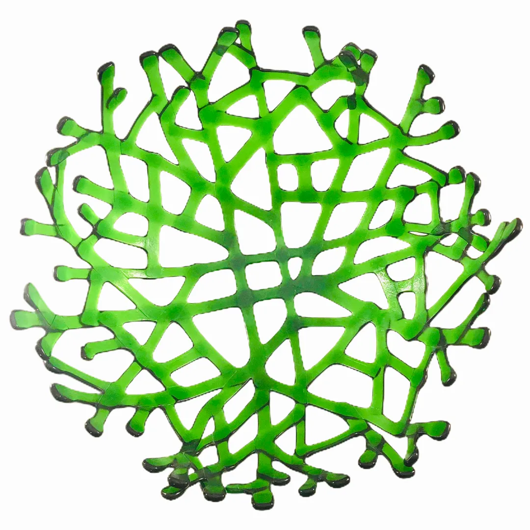 Coral Branch Bowl | Large Emerald Green Transparent  Glass