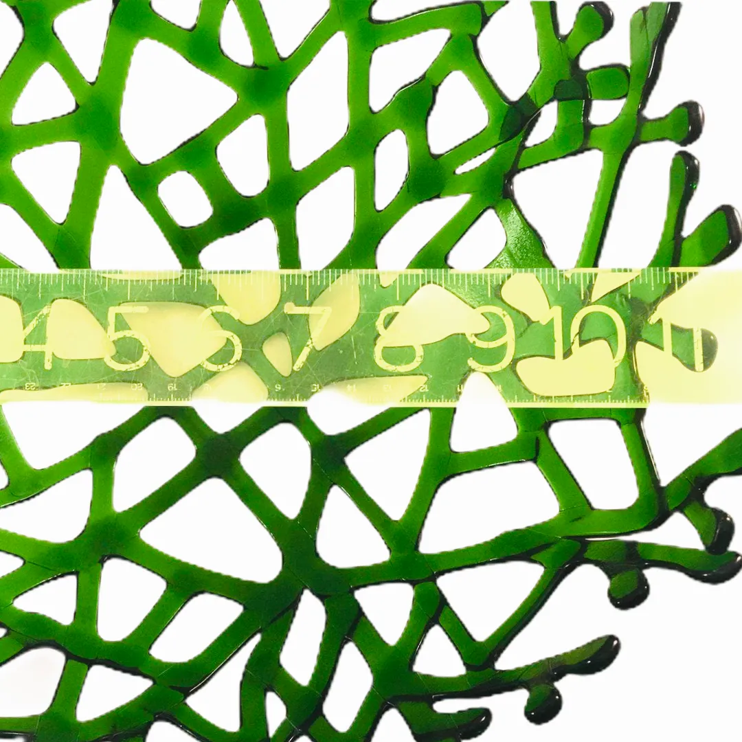 Coral Branch Bowl | Large Emerald Green Transparent  Glass