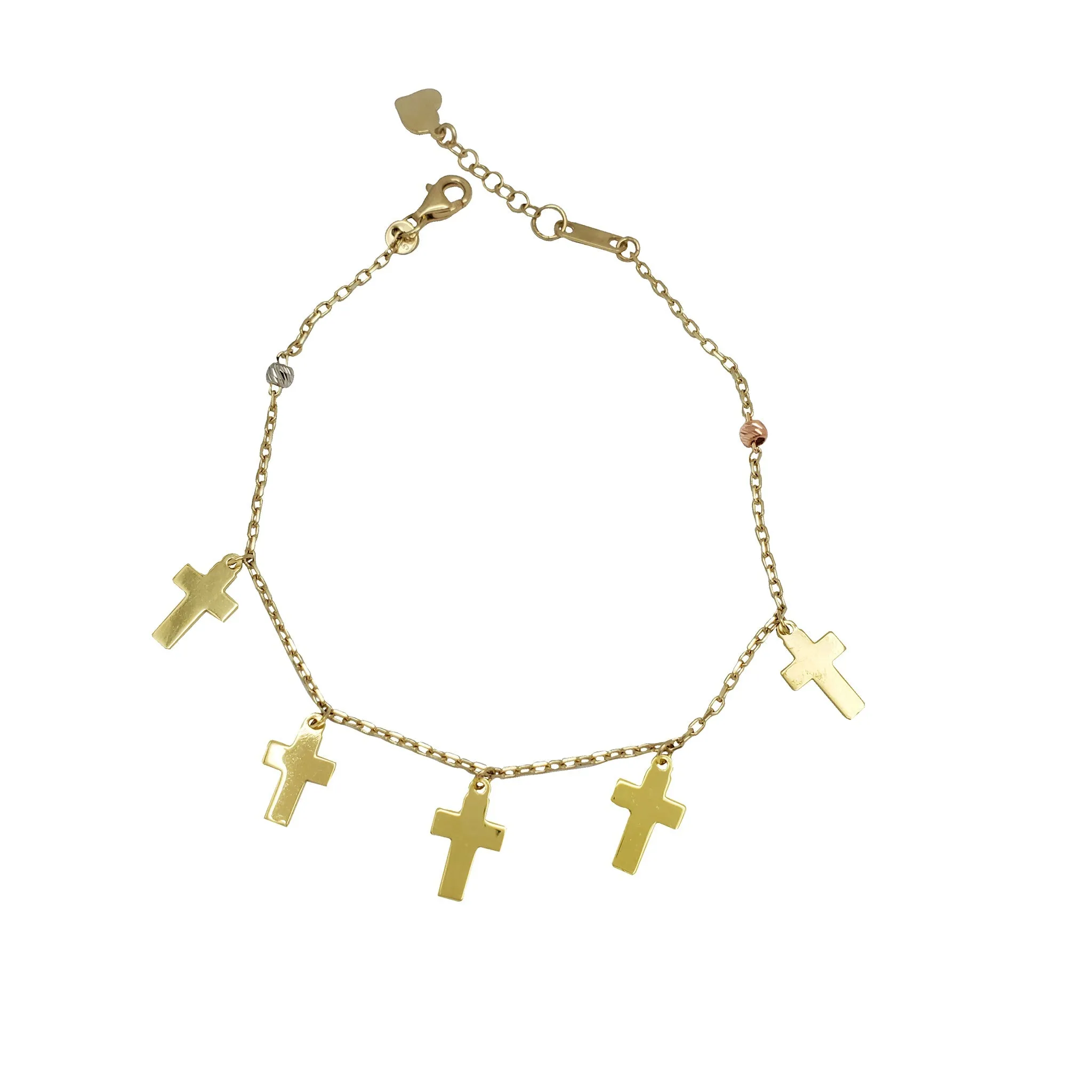 Cross Dangling Bracelet (14K)