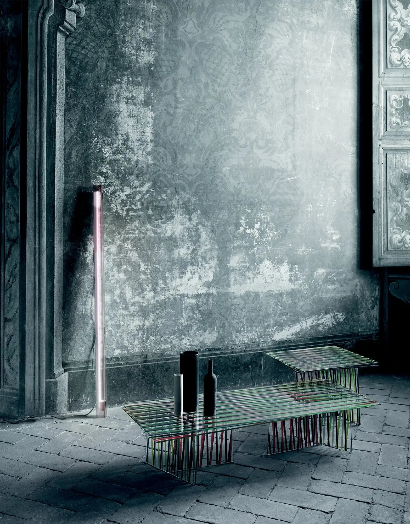 Crossing Glass Table