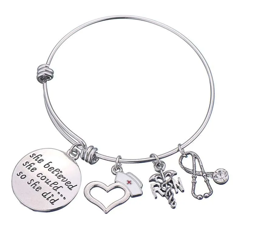 Cute Nurse Charms Bracelet