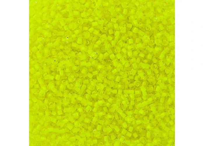 CZECH SEED BEAD APX 22G VIAL 10/0 CRYSTAL C/L NEON YELLOW