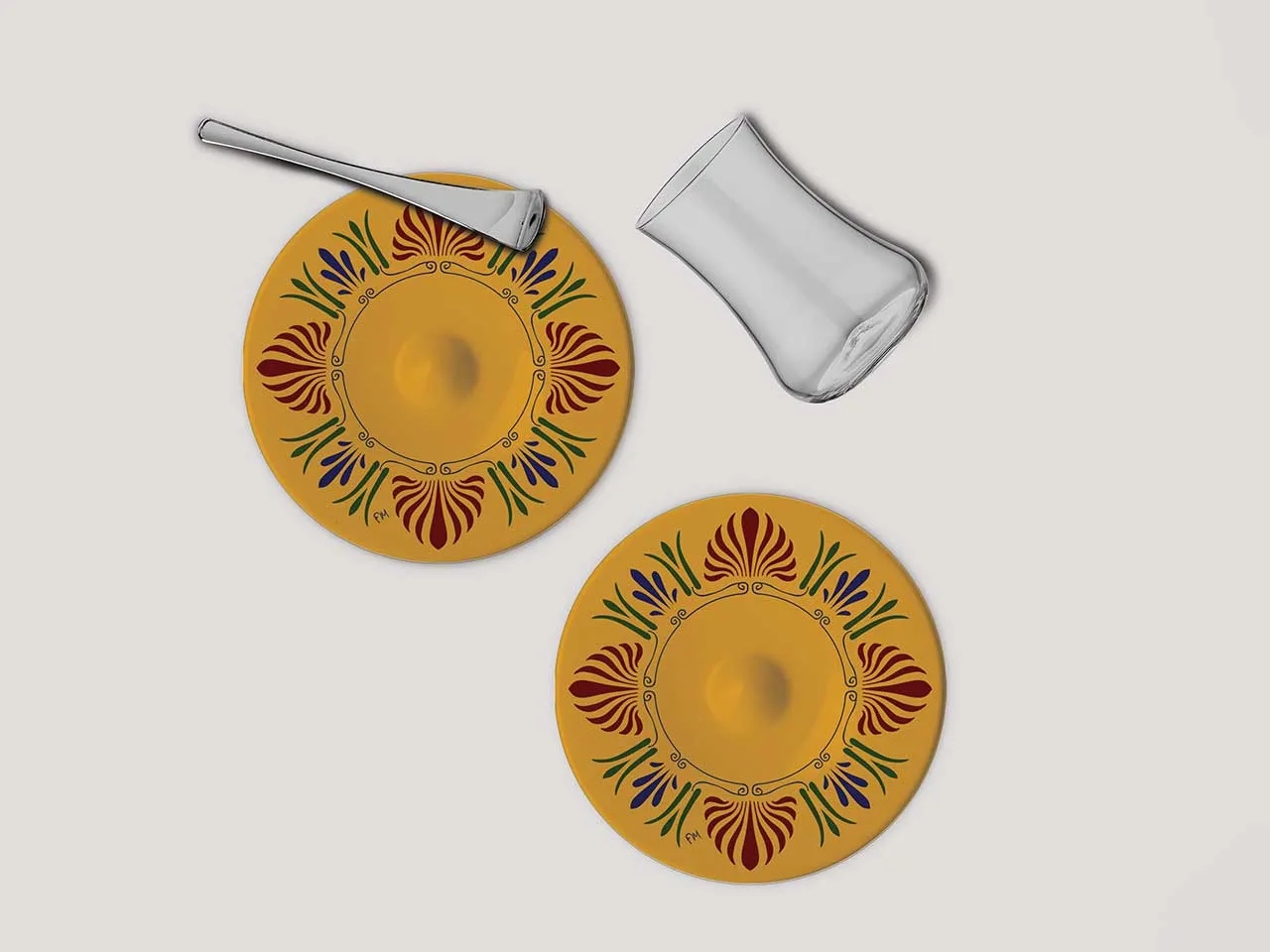 Dervish ADZ Istanbul Tea Glass and Saucer - Yellow
