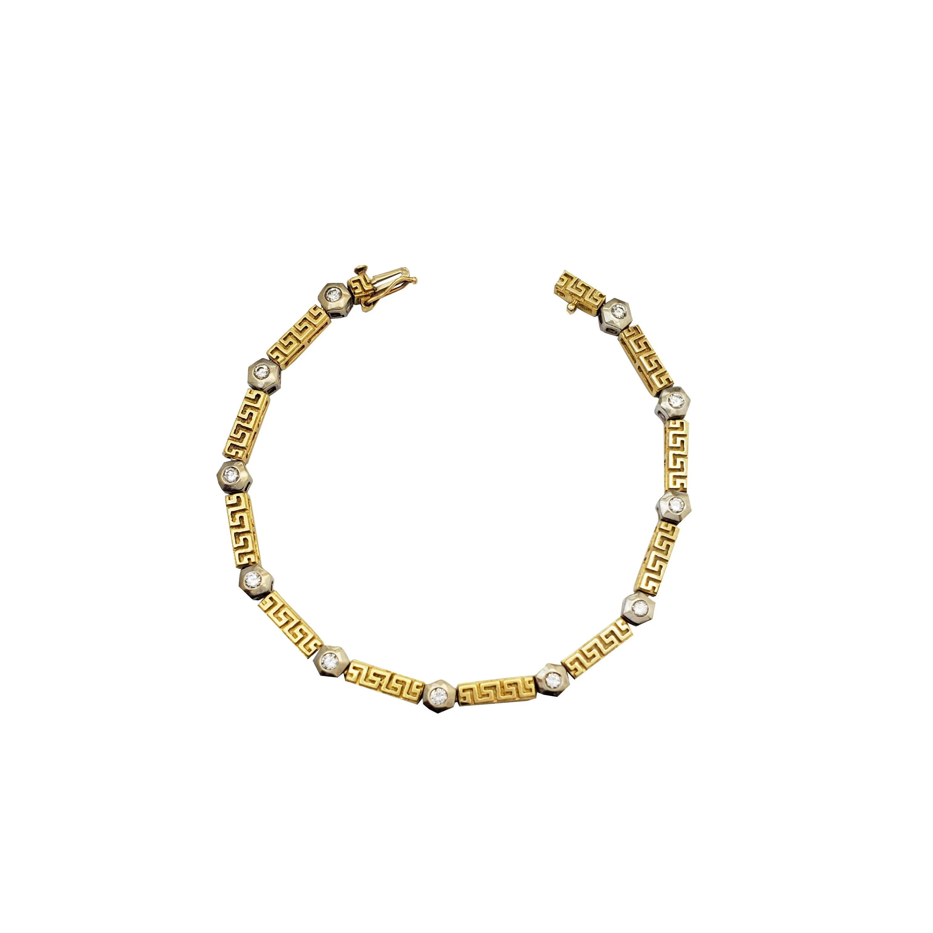 Diamond Greek Key Design Bracelet (14K)