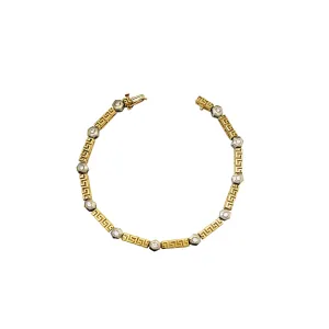 Diamond Greek Key Design Bracelet (14K)
