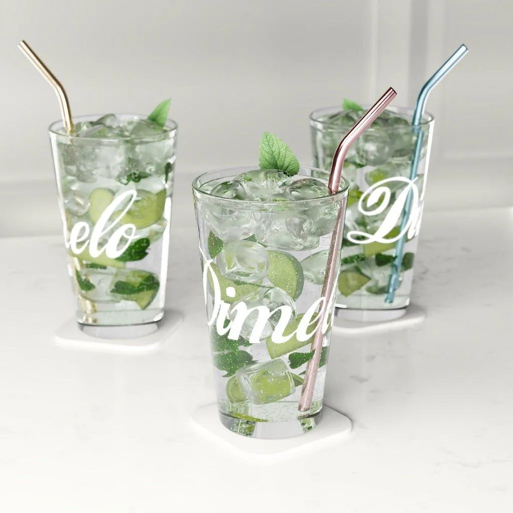 Dimelo Pint Glass, 16oz