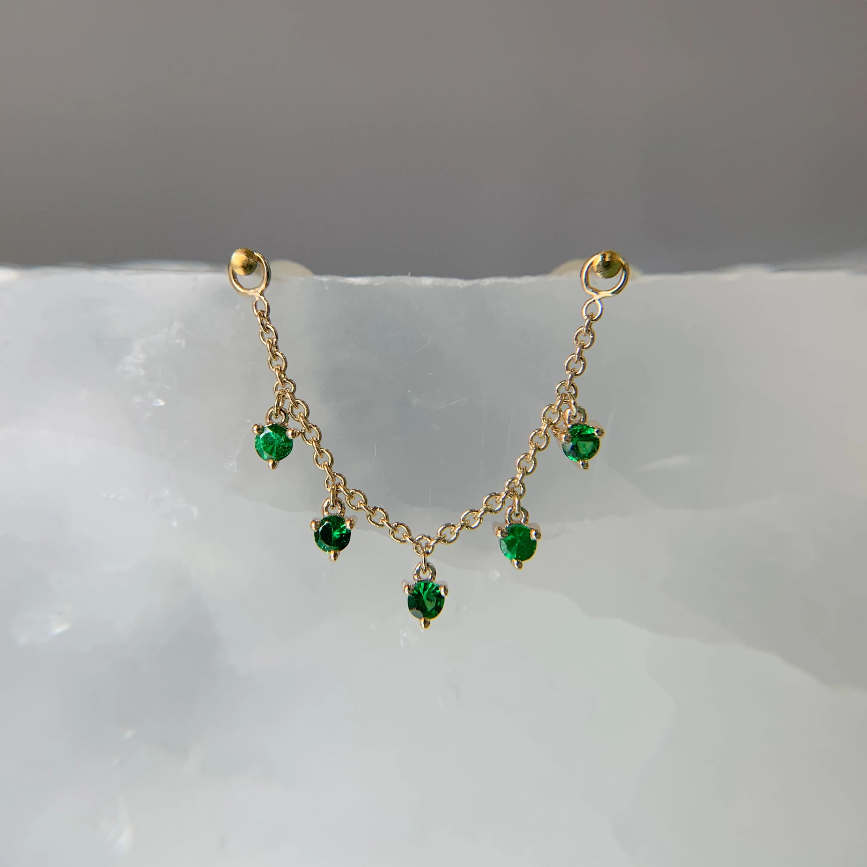 Dripping Tsavorite Chain
