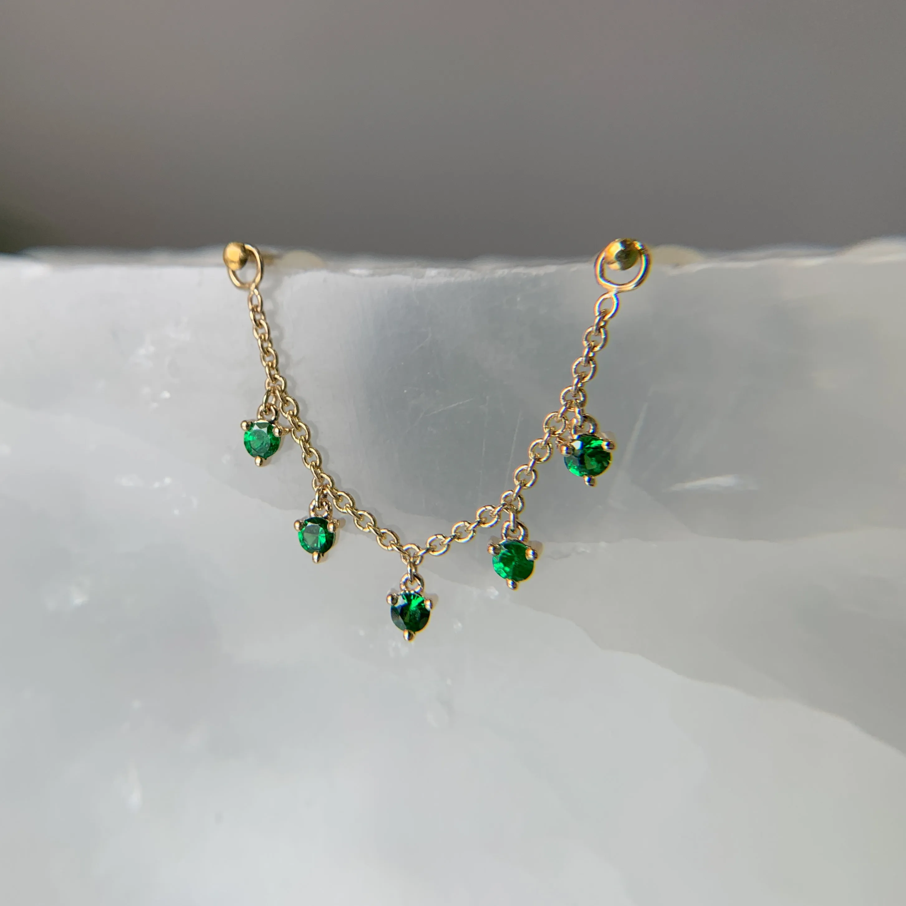 Dripping Tsavorite Chain