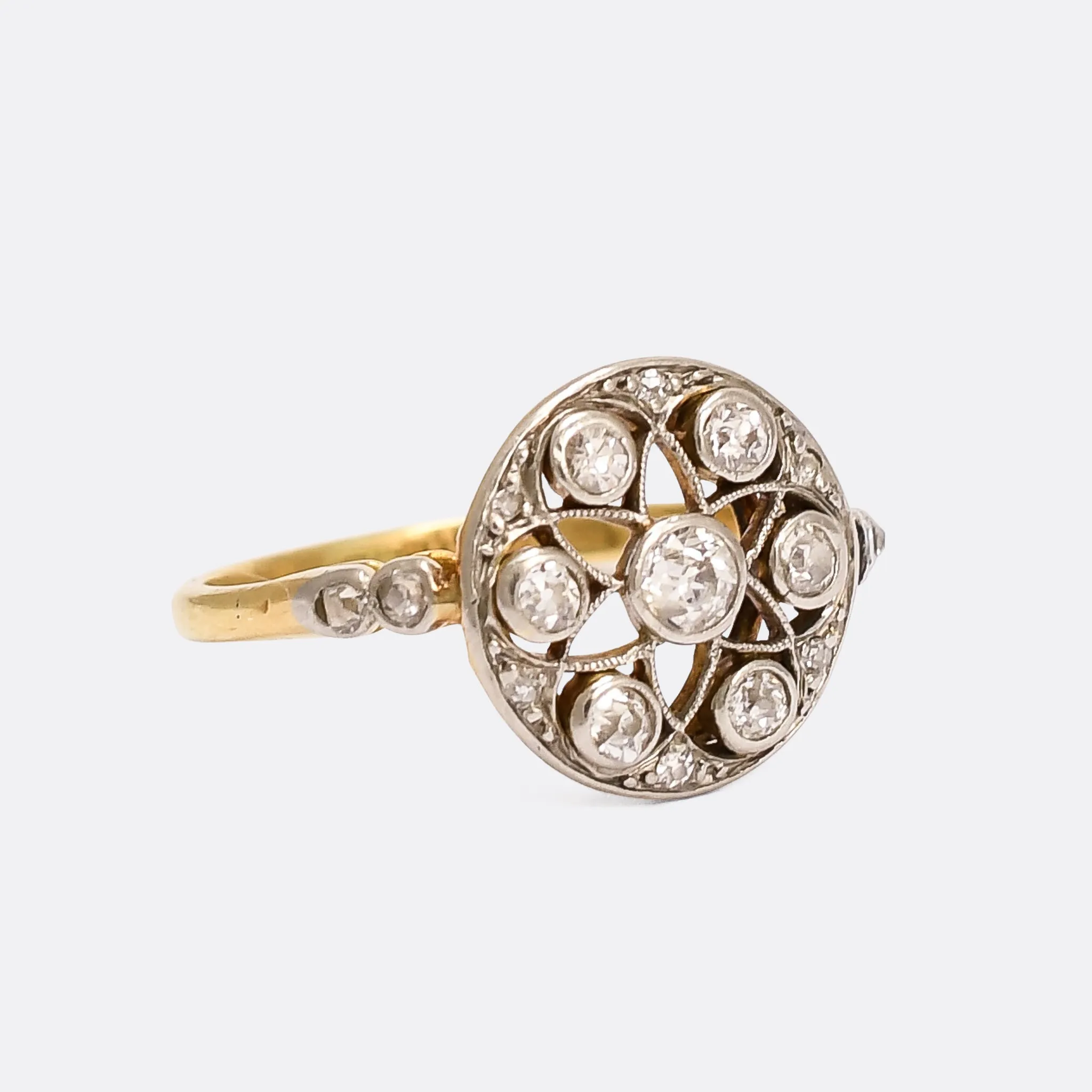 Edwardian Diamond Star Cluster Ring