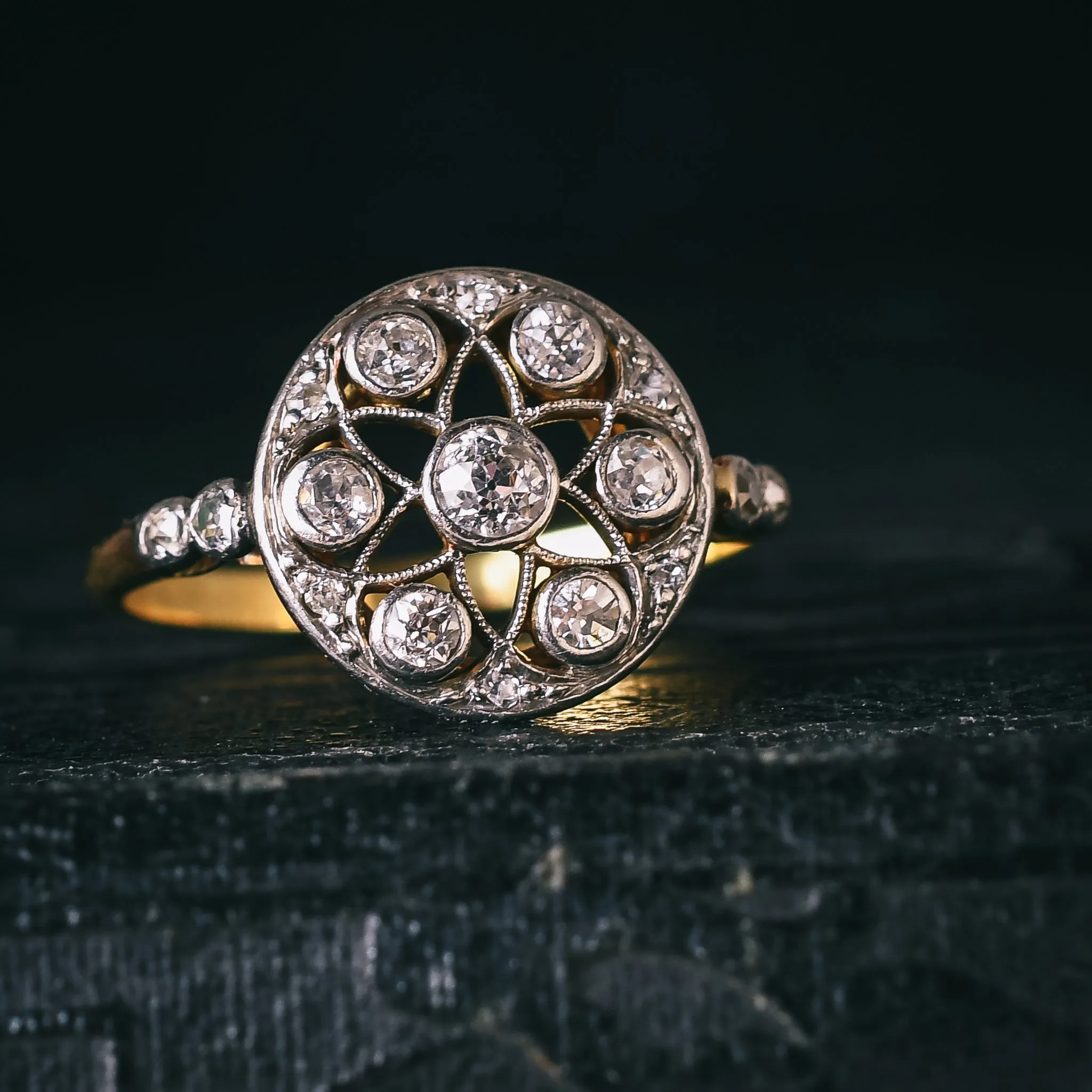 Edwardian Diamond Star Cluster Ring