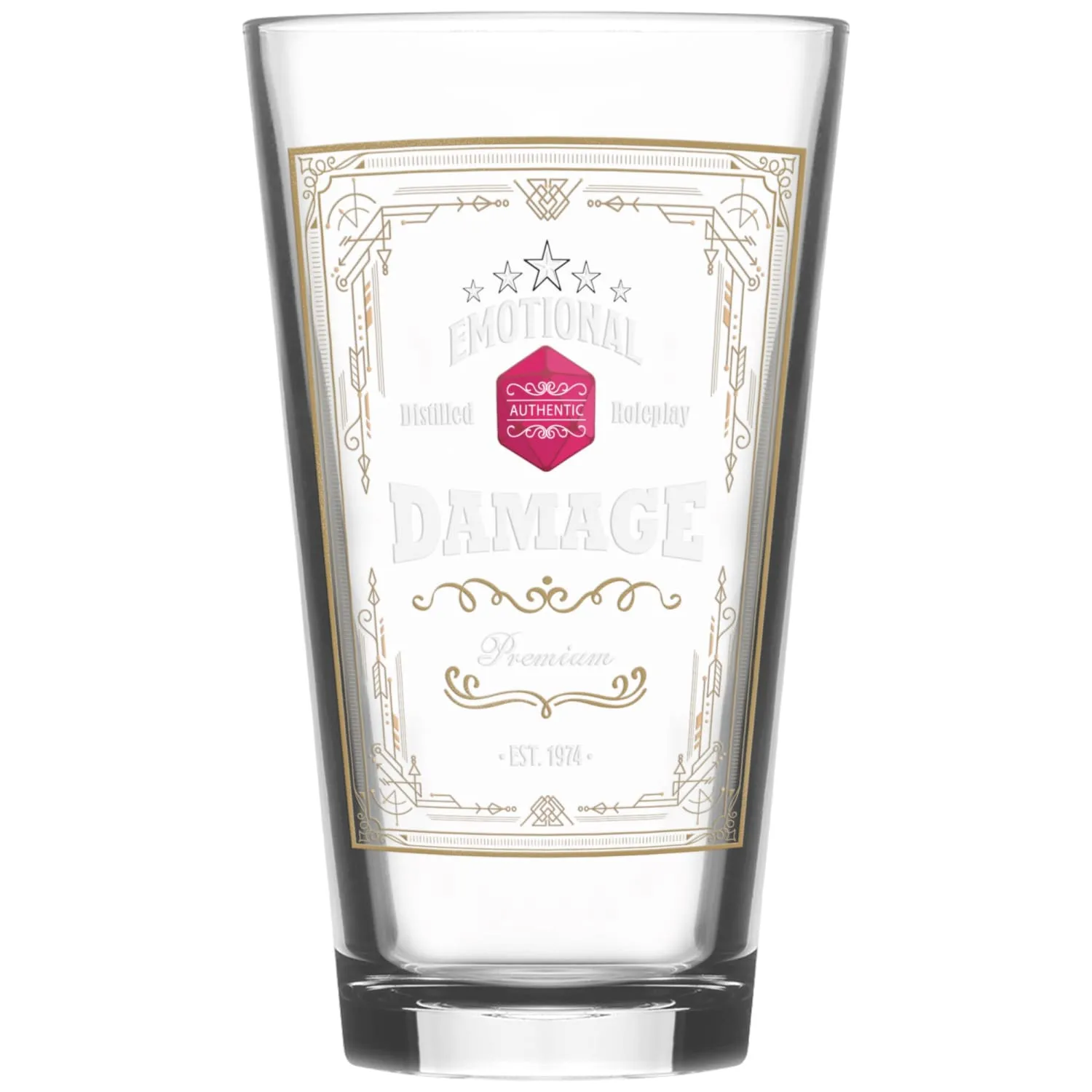 Emotional Damage Distilled Roleplay 16oz Pint Glass