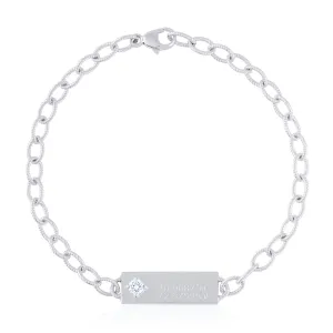 Engravable Plate Single Diamond Bracelet