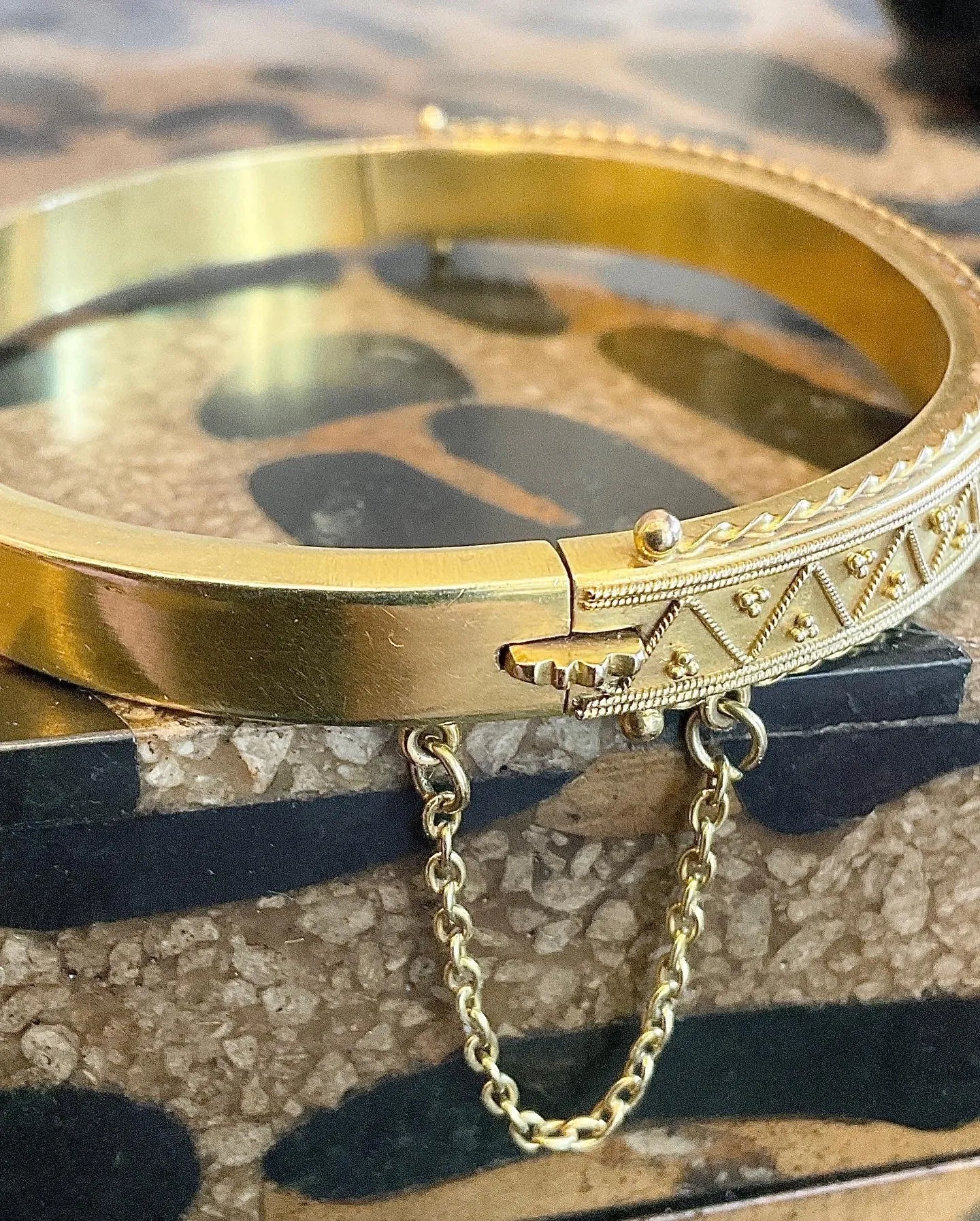 Etruscan Revival 15 Carat Yellow Gold Bracelet