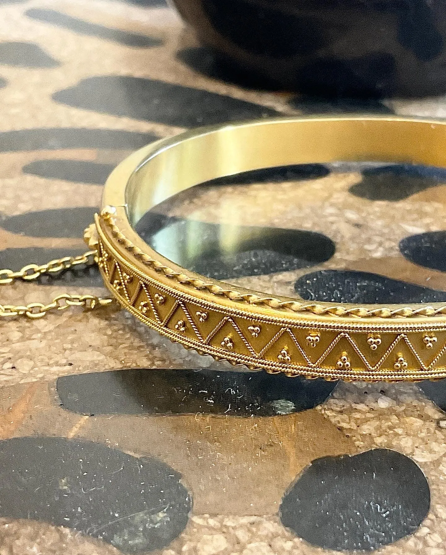 Etruscan Revival 15 Carat Yellow Gold Bracelet
