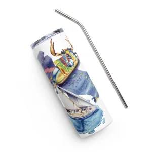 Exclusive Classic Caribbean Map Key West Shipwreck Rum Sailboat Steel Drink Tumbler
