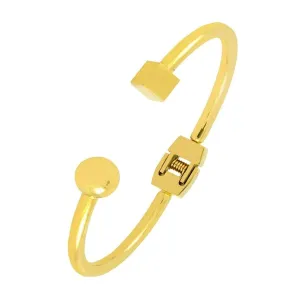 Exquisite Designer 18K Gold Stainless Steel Cuff Kada Bangle Bracelet for Elegant Women