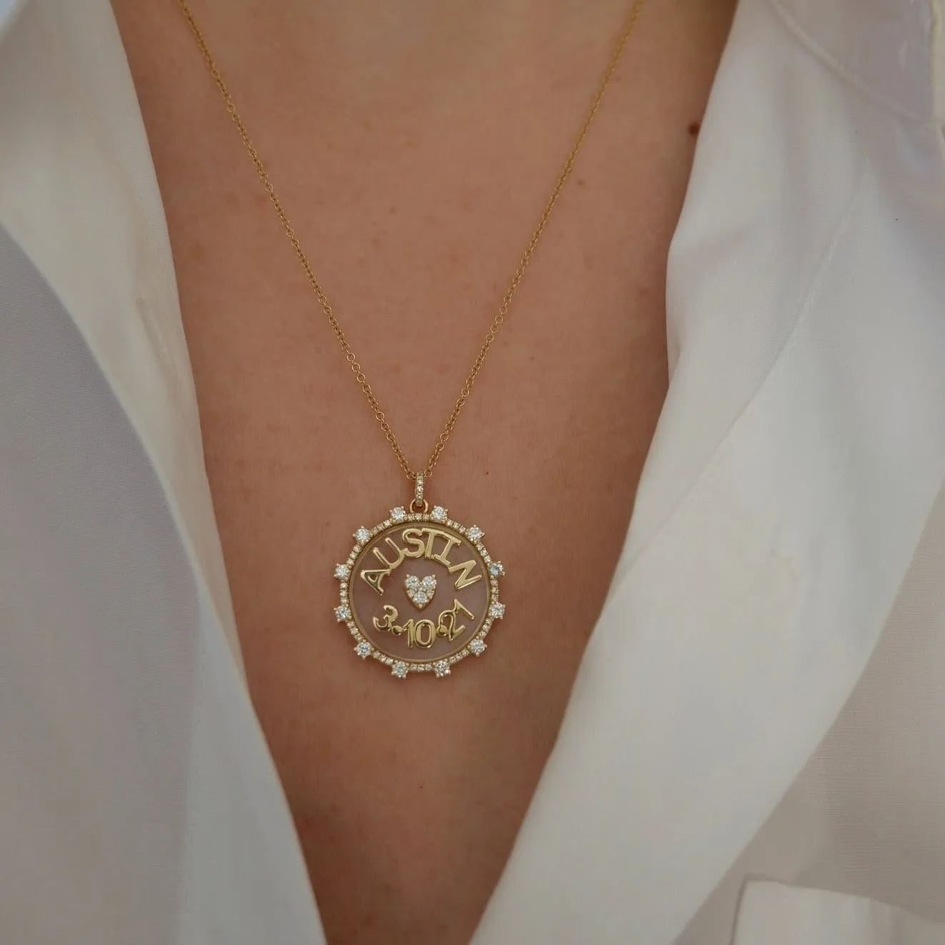 Floating Name & Date Necklace