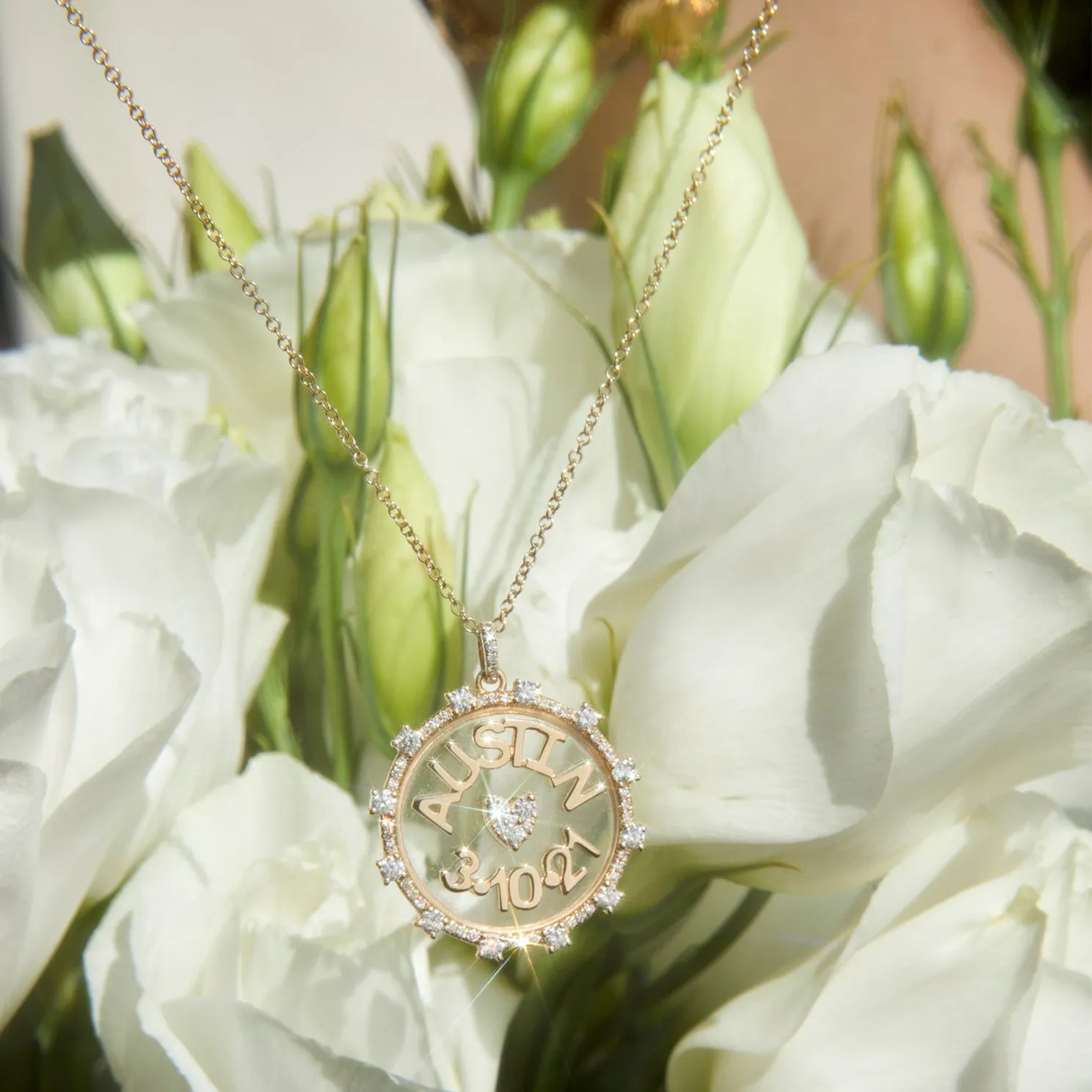 Floating Name & Date Necklace