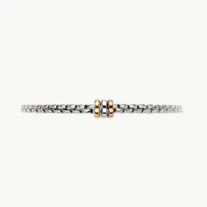 Fope Eka Tiny Flex'it Bracelet with Yellow, Rose & White Gold Rondells