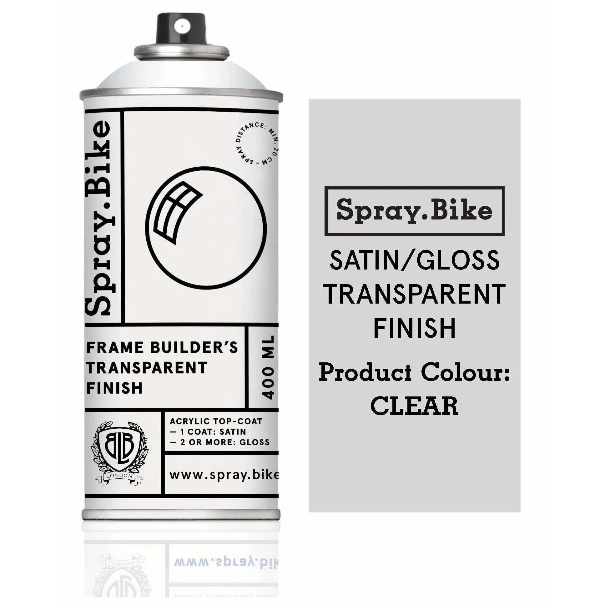 Frame Builders Transparent FInish 400ml - Satin/Gloss Top Coat for Bike Frames