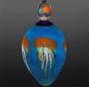 Glass Jellyfish Vase with Lid