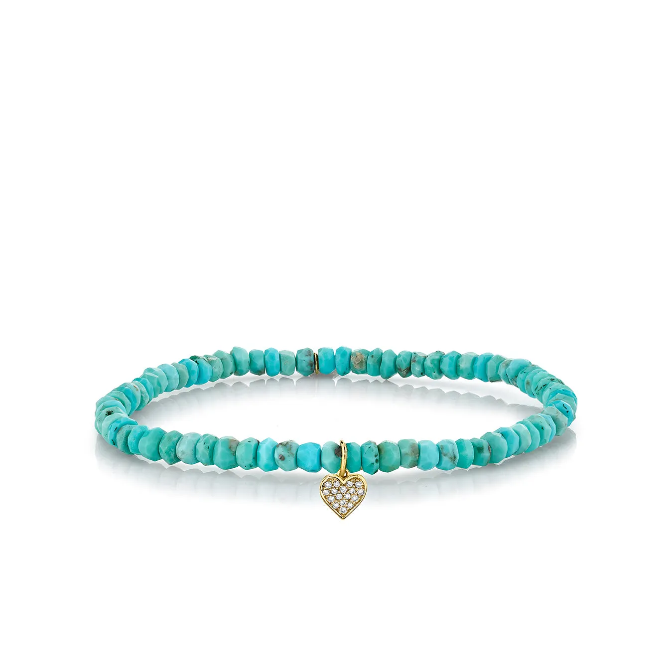 Gold & Diamond Baby Heart on Turquoise