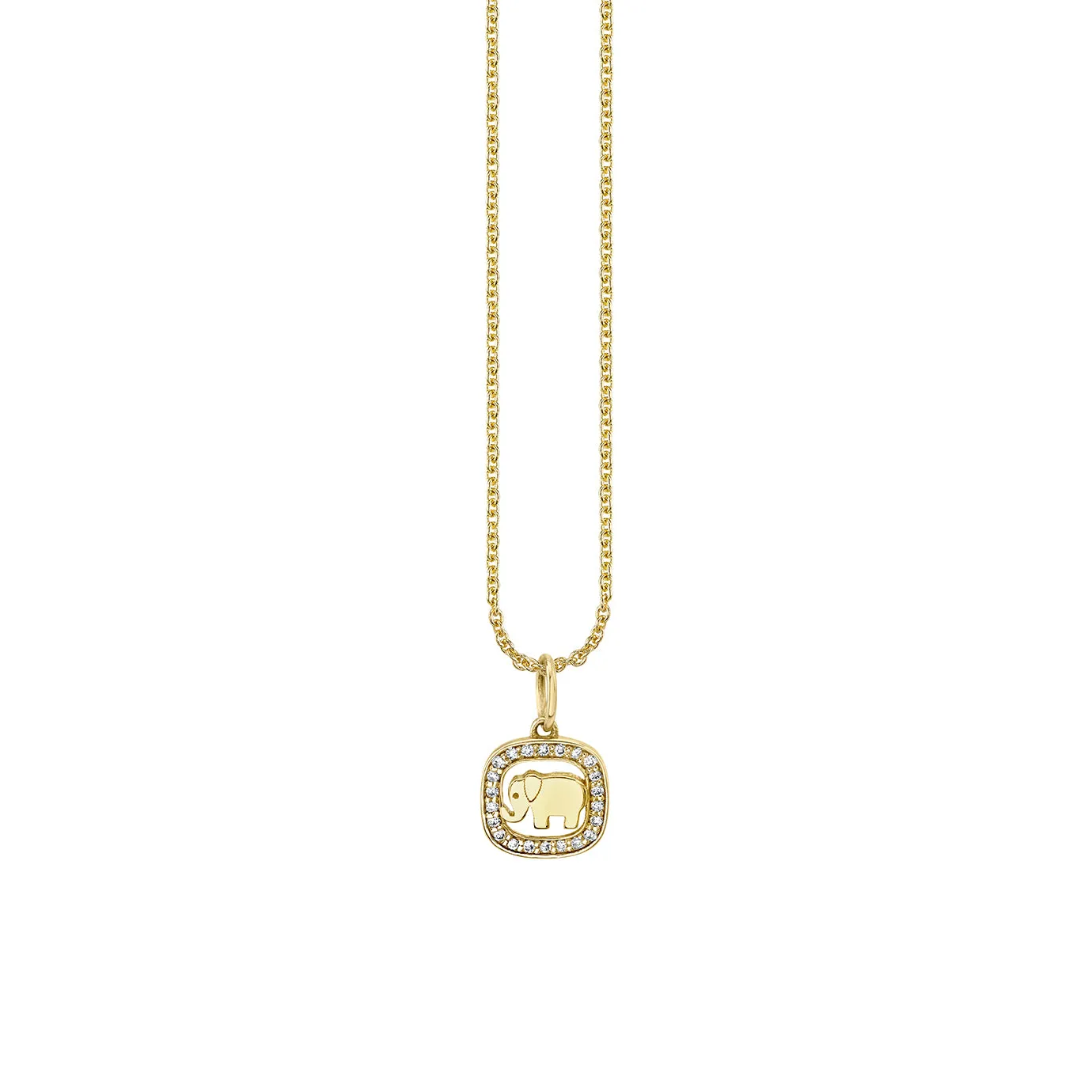 Gold & Diamond Elephant Open Icon Charm