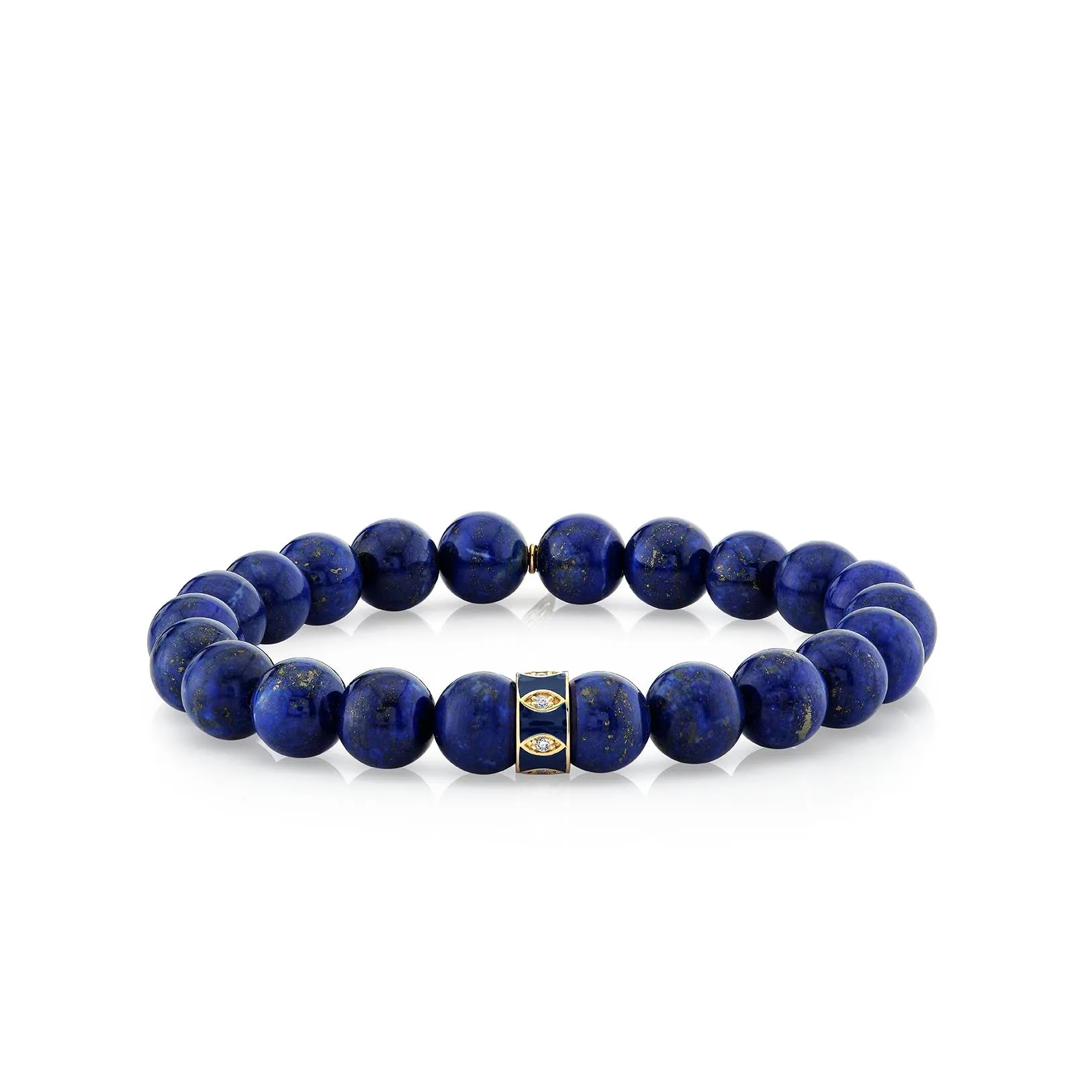 Gold & Diamond Marquise Eye Rondelle on Lapis