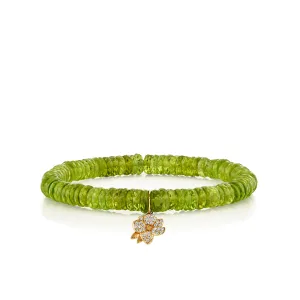 Gold & Diamond Small Magnolia on Peridot