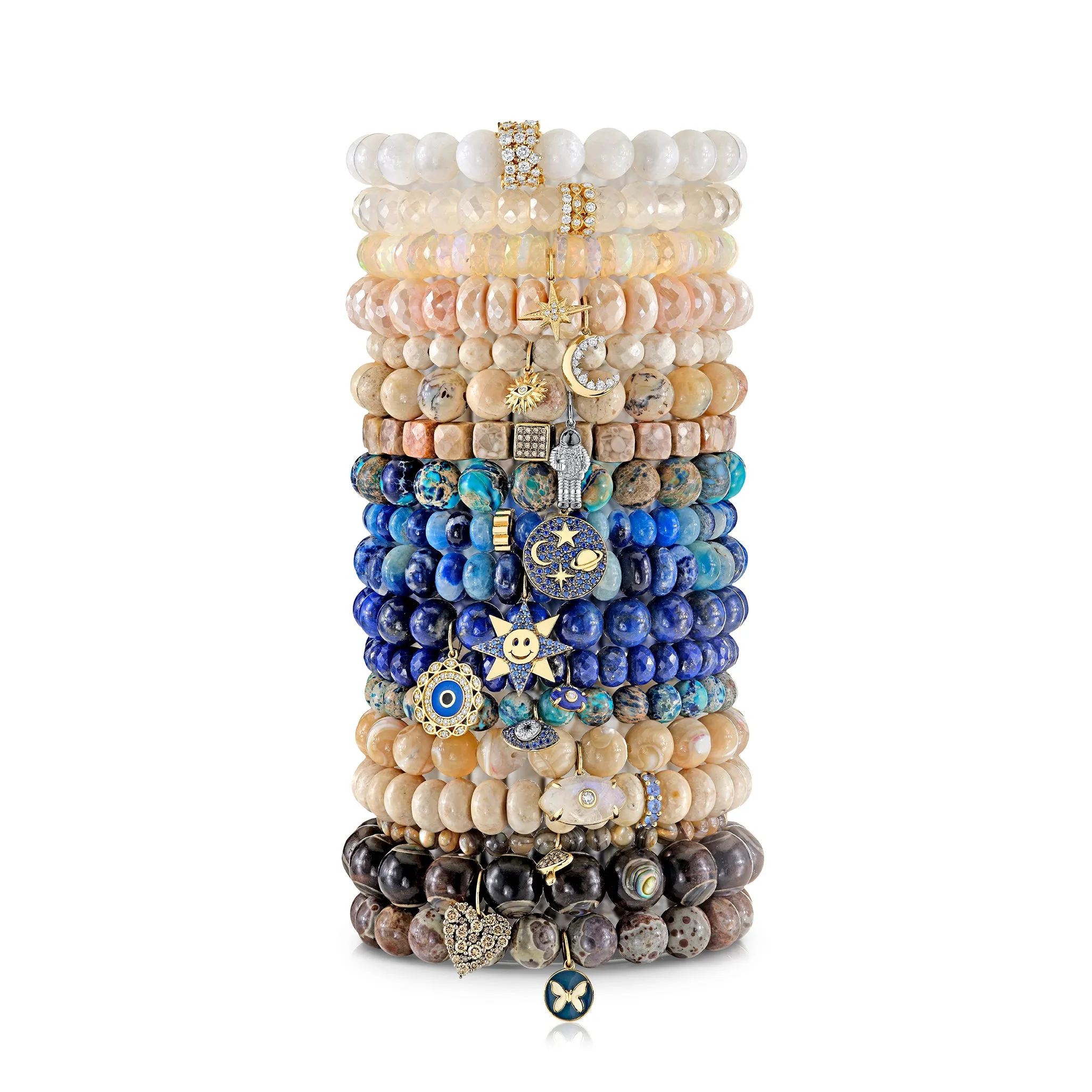 Gold & Sapphire Celestial Medallion on Jasper
